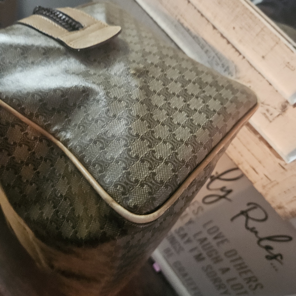 Celine Brown Monogram Canvas Top-Handle Satchel - Picture 10 of 16